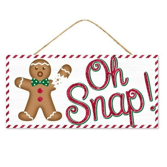 12" Wooden Sign: Gingerbread Oh Snap