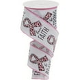 thumbnail image 1 of 2.5" Breast Cancer Leopard Ribbon: White (10 Yards), 1 of 3