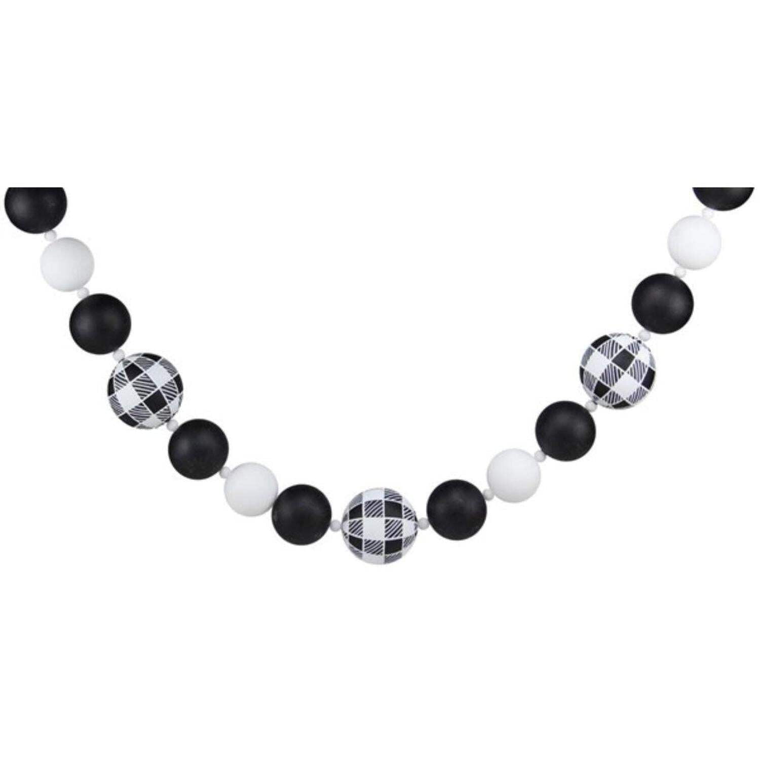 Craig Bachman Check Ball Holiday Garland, Black/White