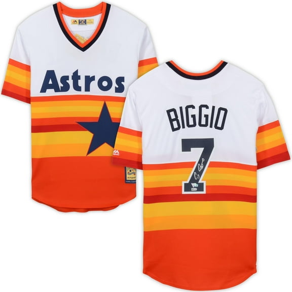 Craig Biggio Houston Astros Autographed Rainbow Replica Jersey - Fanatics Authentic Certified