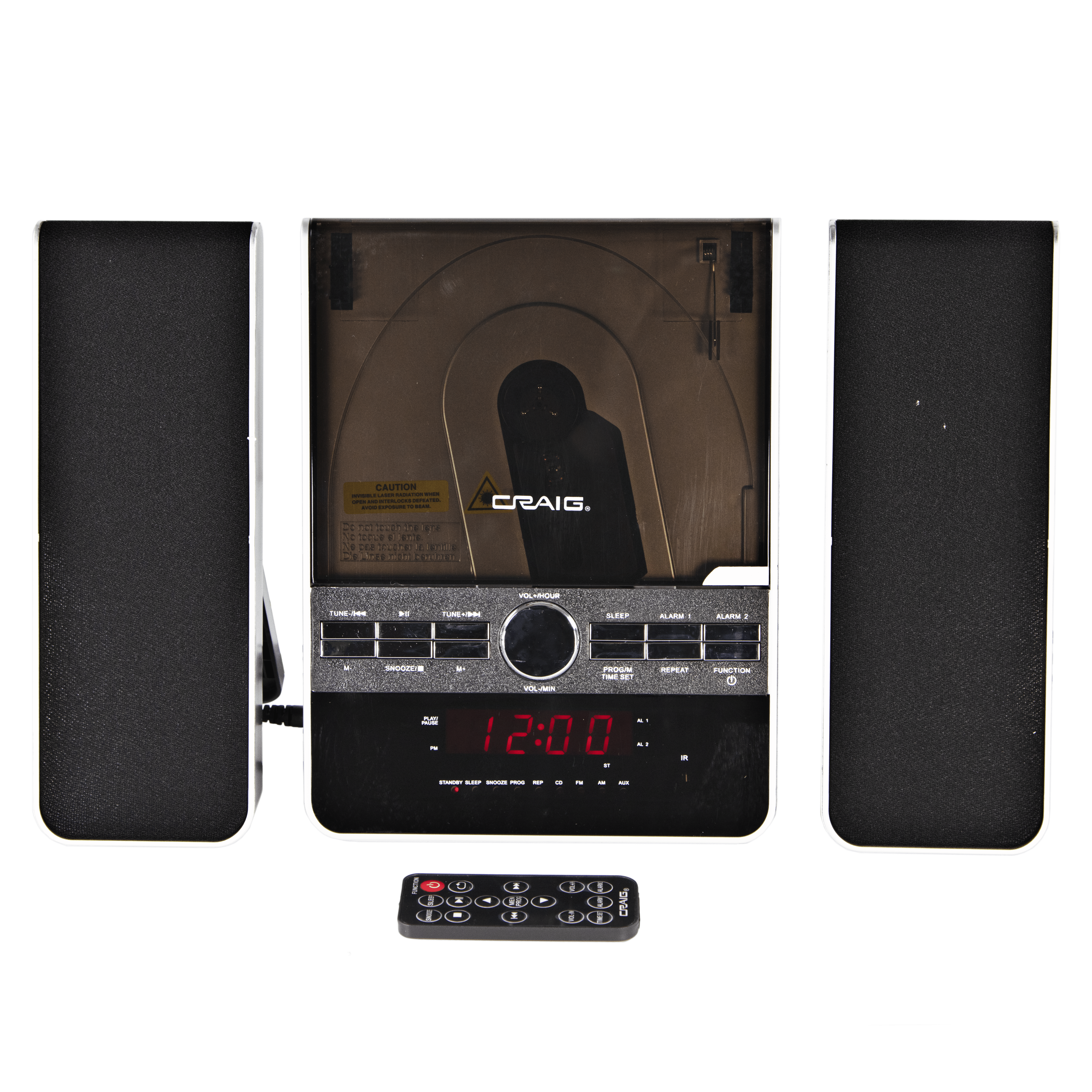 Craig CM427 3-Piece Vertical CD Stereo Shelf System with AM/FM
