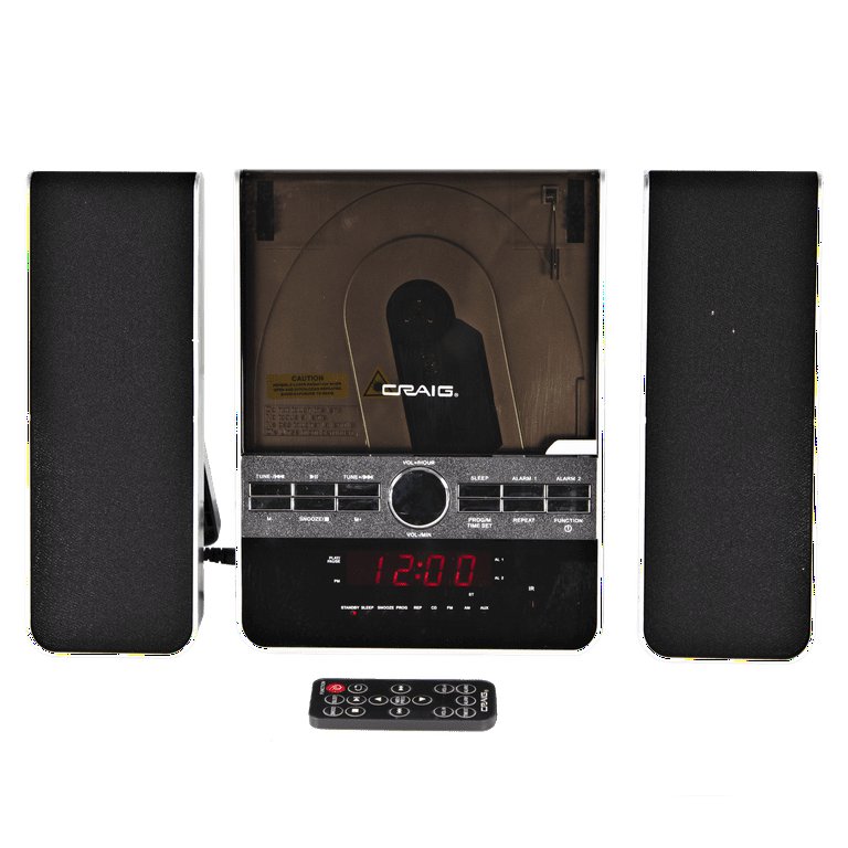 Craig CM427 3-Piece Vertical CD Stereo Shelf System with AM/FM