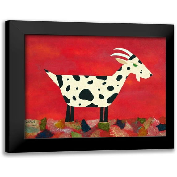 Craig, Casey 24x20 Black Modern Framed Museum Art Print Titled - Vincent Van Goat