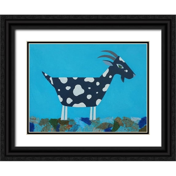 Craig, Casey 32x25 Black Ornate Wood Framed with Double Matting Museum Art Print Titled - Fergus The Goat