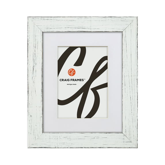 Craig Frames 11x17 inch Rustic Barnwood White Picture Frame Matted for an 8x12 Photo