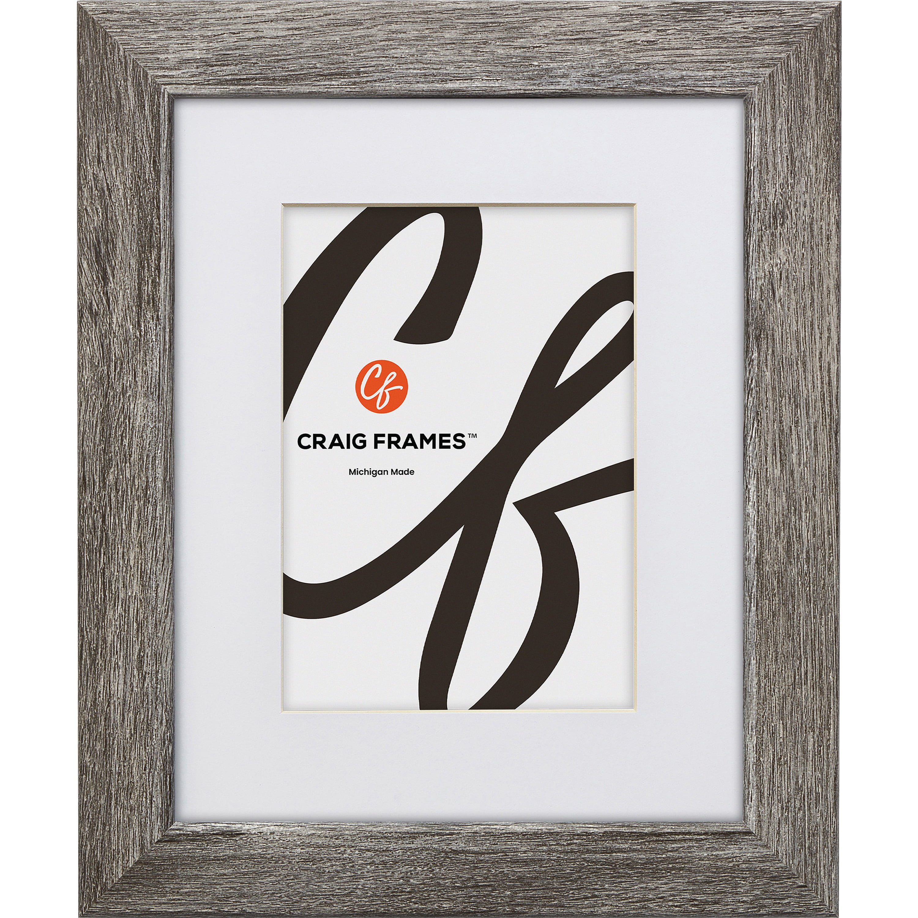 Gray Barnwood 12x16 Wall Mount Poster Frame with White Matting