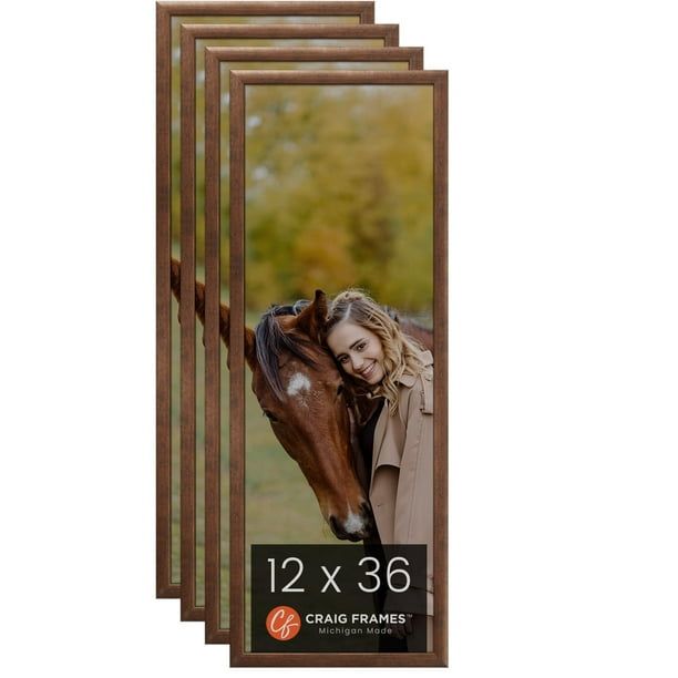 Craig Frames 12x36 Rustic Copper Picture Frame, Set of Four