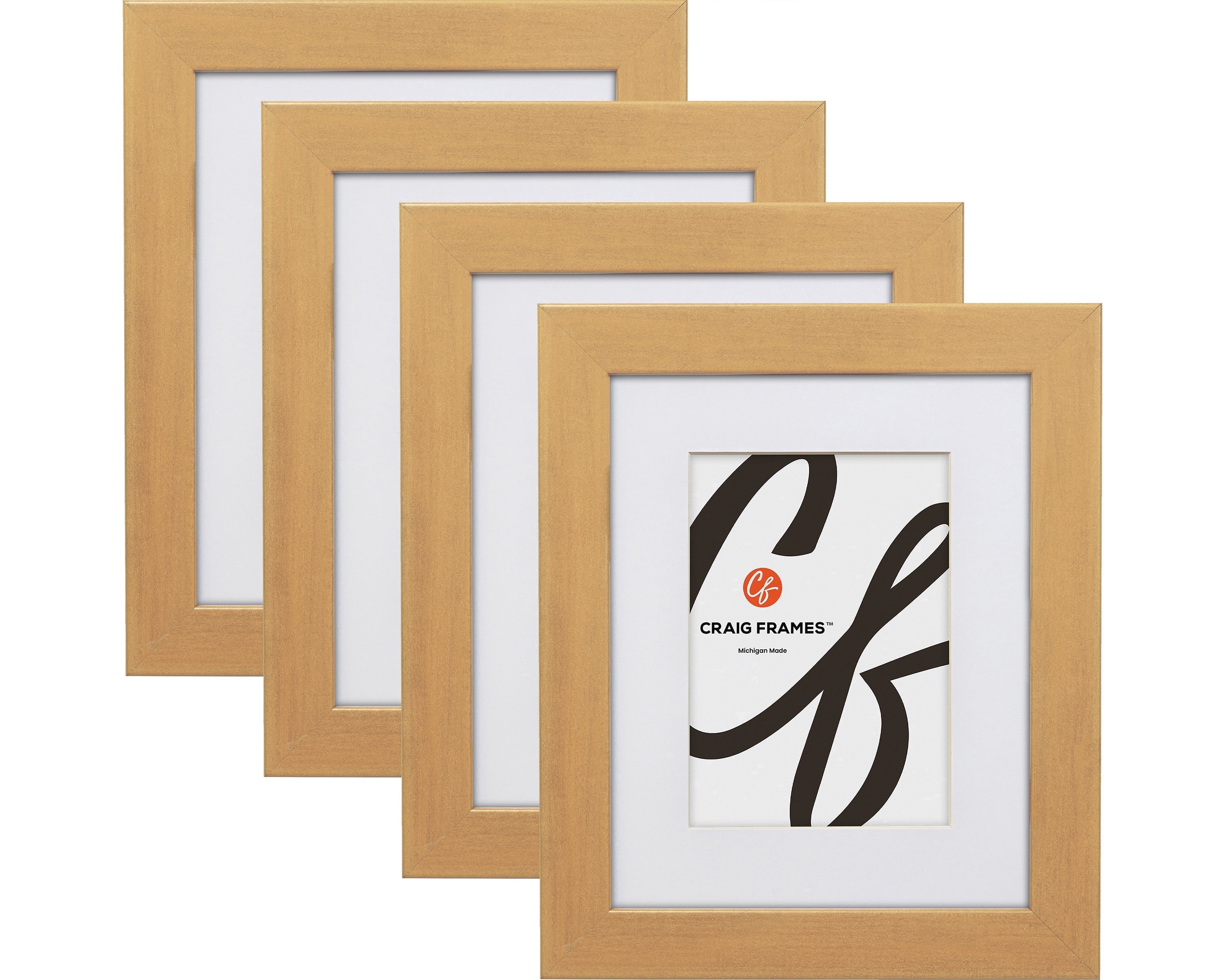 Craig Frames 13x15 inch Gold Picture Frame Matted for a 9x12 Photo, Set ...