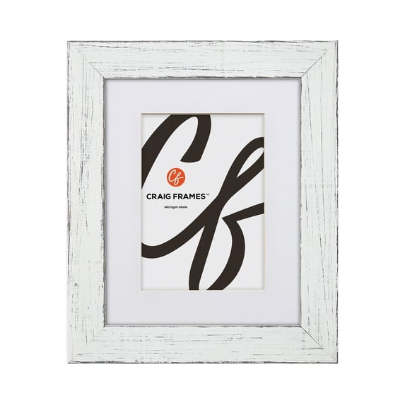 Craig Frames 14x20 inch Rustic Barnwood White Picture Frame Matted for a 11x17 Photo