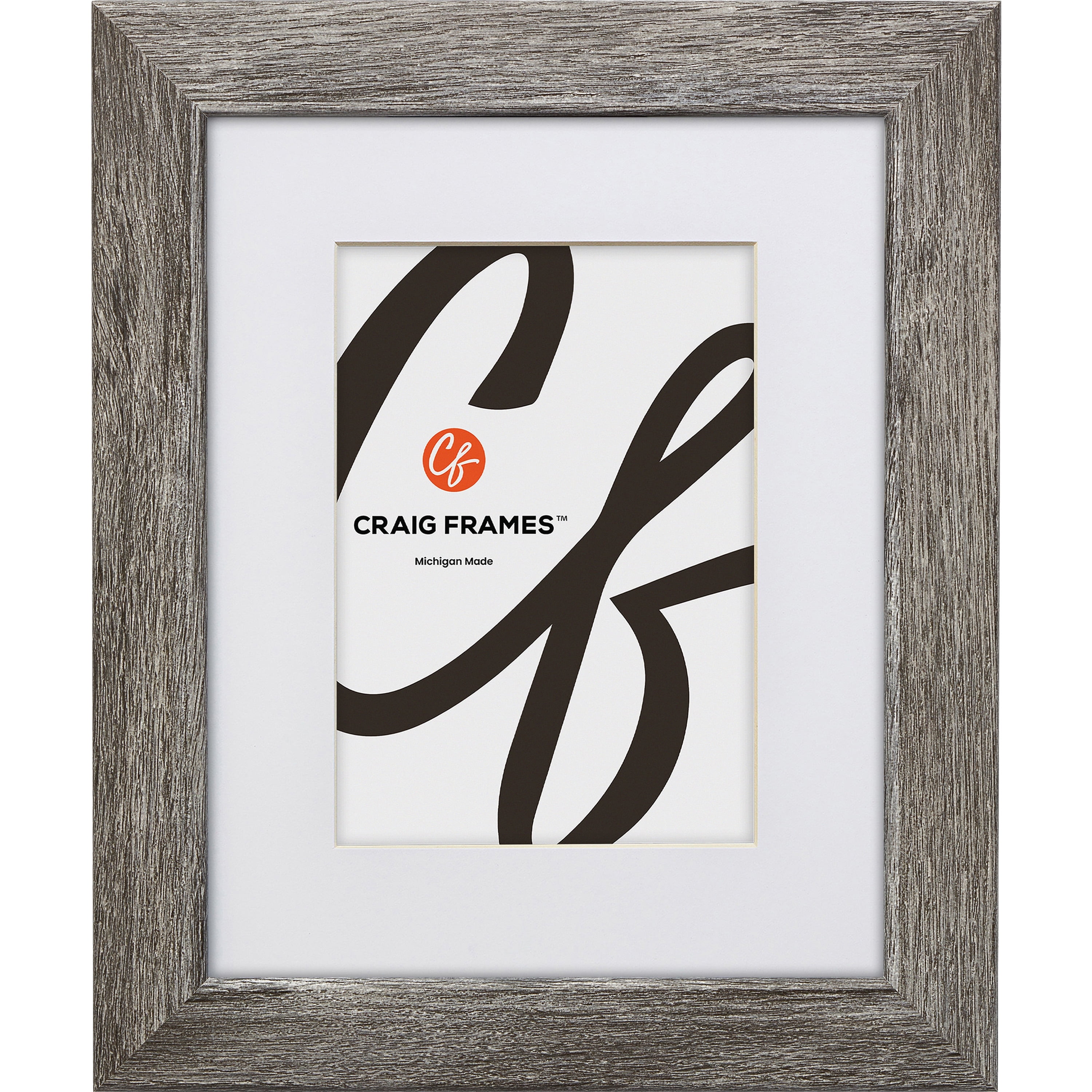 Craig Frames 14x22 inch Gray Barnwood Picture Frame Matted for a 11x17 ...