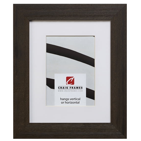 Craig Frames 15DRIFTWOODBK 8x10 inch Black Picture Frame Matted for a 5x7 Photo