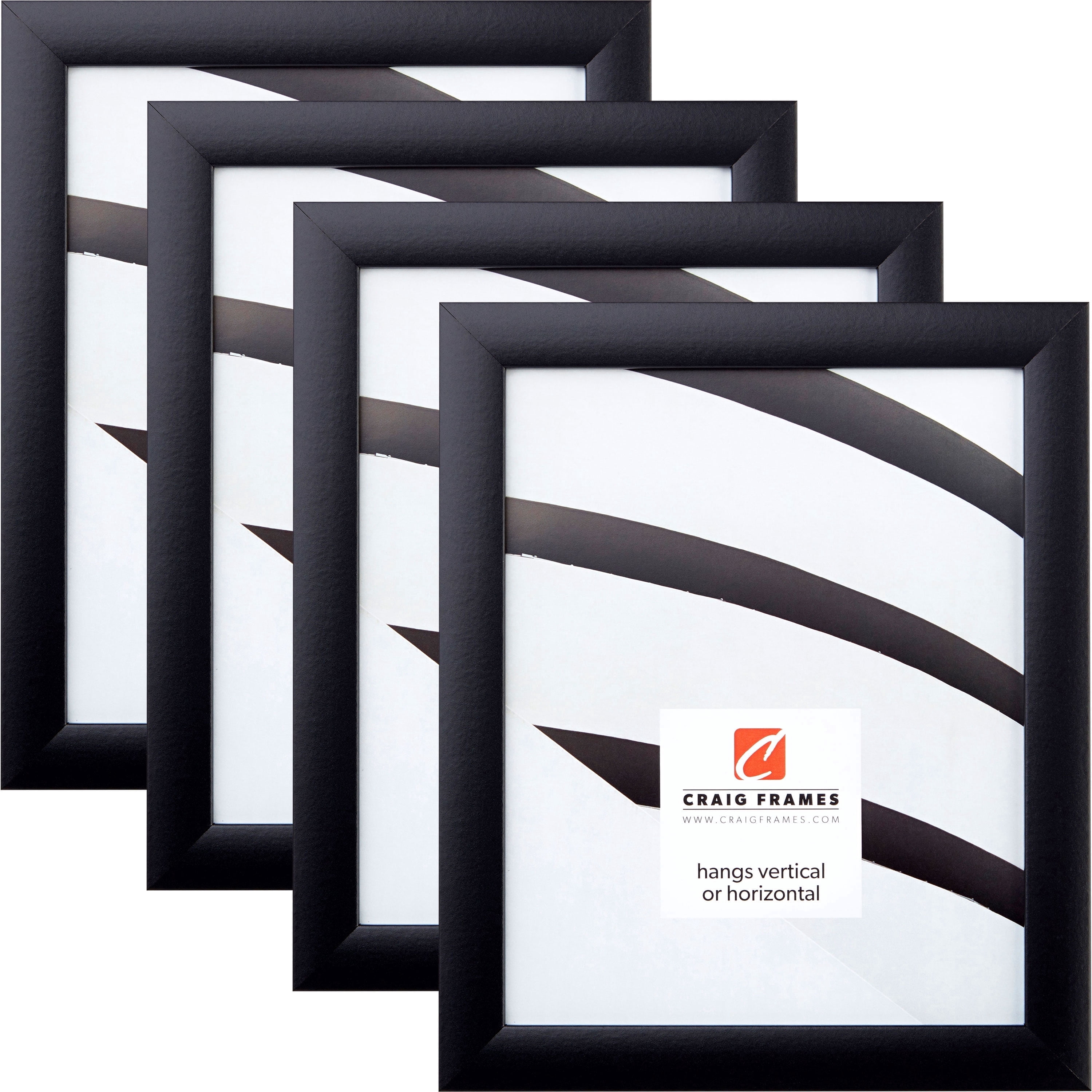 Craig Frames 18x36 Black Picture Frame 1-Inch Wide Smooth Black Gallery ...