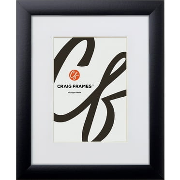 Craig Frames 1WB3BK 5 x 7 Inch Black Picture Frame Matted to Display a 4 x 6 Inch Photo
