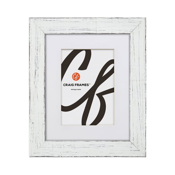 Craig Frames 20x30 inch Rustic Barnwood White Picture Frame Matted for a 16x24 Photo