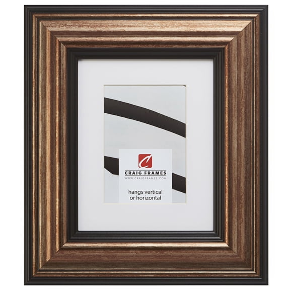 Craig Frames 21307201 12x12 inch Aged Copper and Black Picture Frame Matted for a 9x9 Photo
