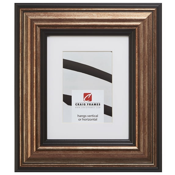 Craig Frames 21307201 12x16 inch Aged Copper and Black Picture Frame Matted for an 8x12 Photo