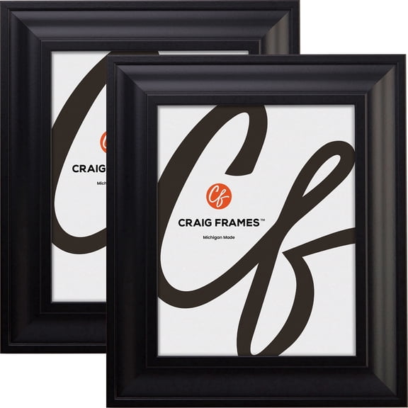 Craig Frames 21834700BK 4 by 5-Inch Picture Frame, Smooth Wrap Finish, 2-Inch Wide, Black, Set of 2