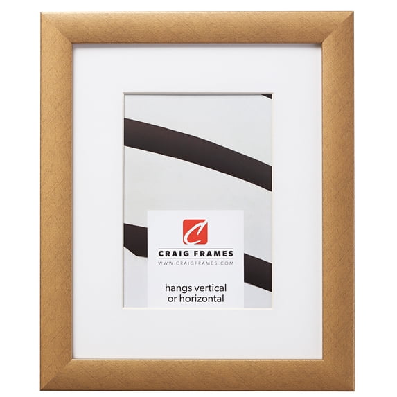 Craig Frames 23247006 16x16 inch Distressed Gold Picture Frame Matted for a 12x12 Photo