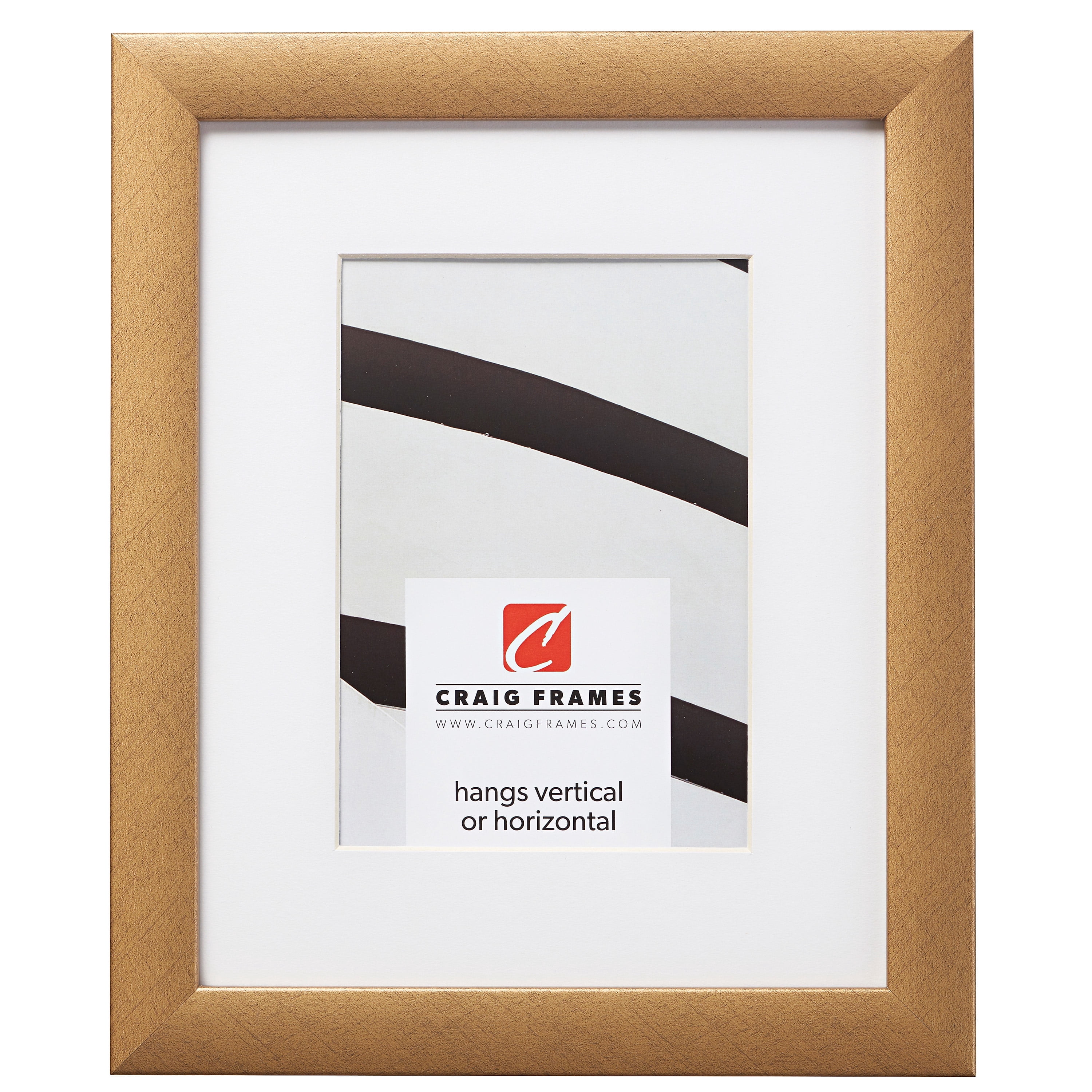 Craig Frames 23247006 18x24 inch Distressed Gold Picture Frame Matted for a 12x18 Photo
