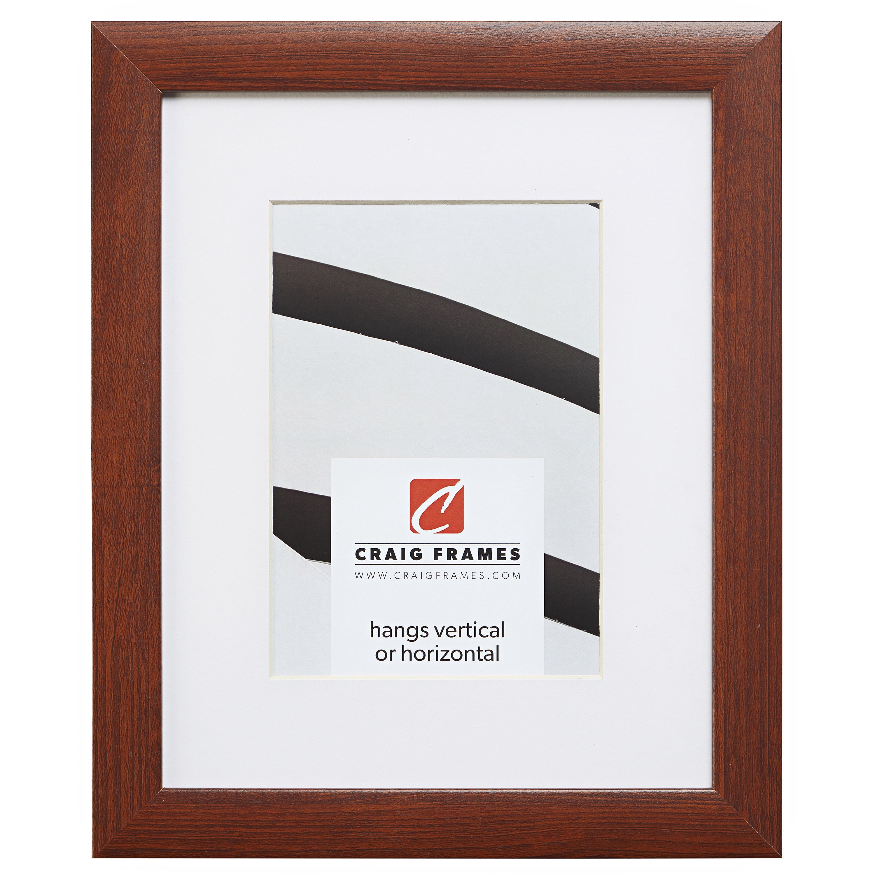 Craig Frames 23247616 18x24 inch Walnut Brown Picture Frame Matted for a 12x18 Photo