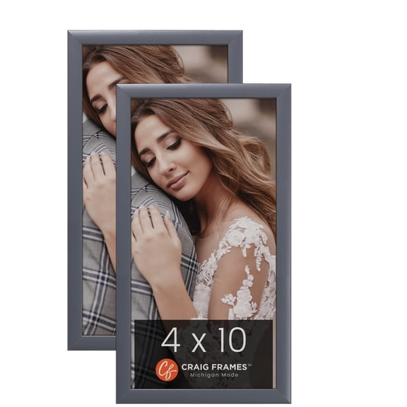 Craig Frames 23247635 4 x 10 Inch Picture Frame, Grey, Set of 2