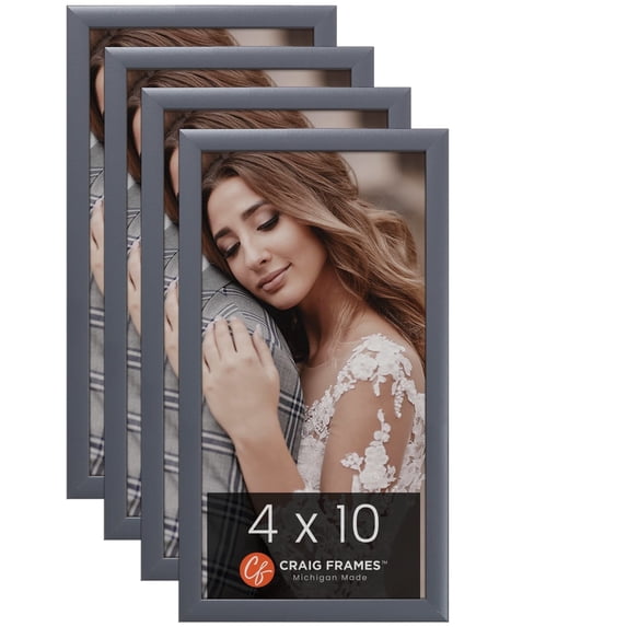 Craig Frames 23247635 4 x 10 Inch Picture Frame, Grey, Set of 4