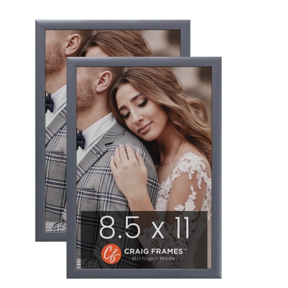 Craig Frames 23247635 8.5 x 11 Inch Picture Frame, Grey, Set of 2