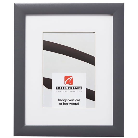 Craig Frames 23247635 8x12 inch Grey Picture Frame Matted for a 5x7 Photo