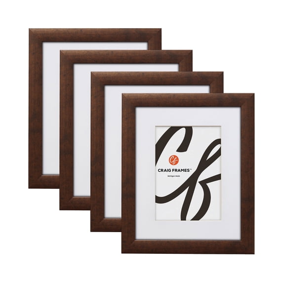 Craig Frames 23247881 19x25 inch Rustic Copper Picture Frame Matted for a 14x20 Photo, Set of 4