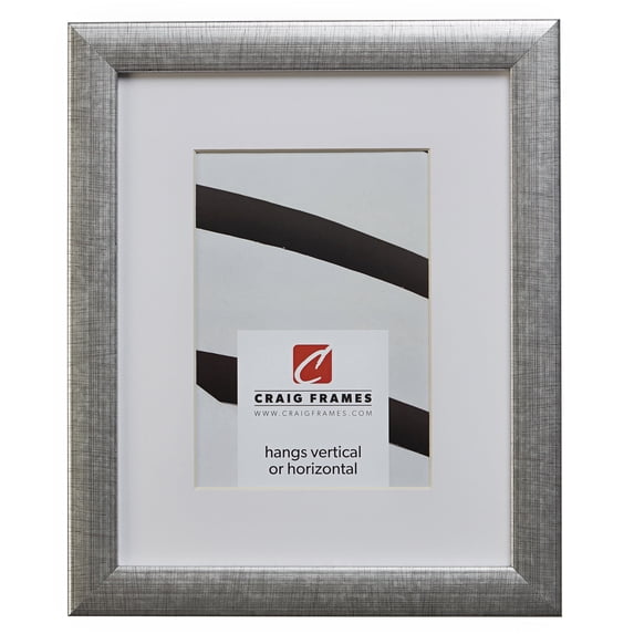 Craig Frames 23247944 24x24 inch Scratched Silver Picture Frame Matted for a 20x20 Photo