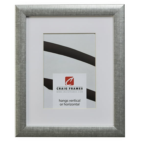 Craig Frames 23247944 24x30 inch Scratched Silver Picture Frame Matted for a 20x26 Photo