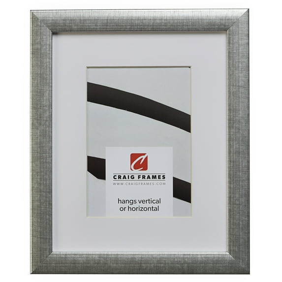 Craig Frames 23247944 24x32 inch Scratched Silver Picture Frame Matted for a 20x28 Photo
