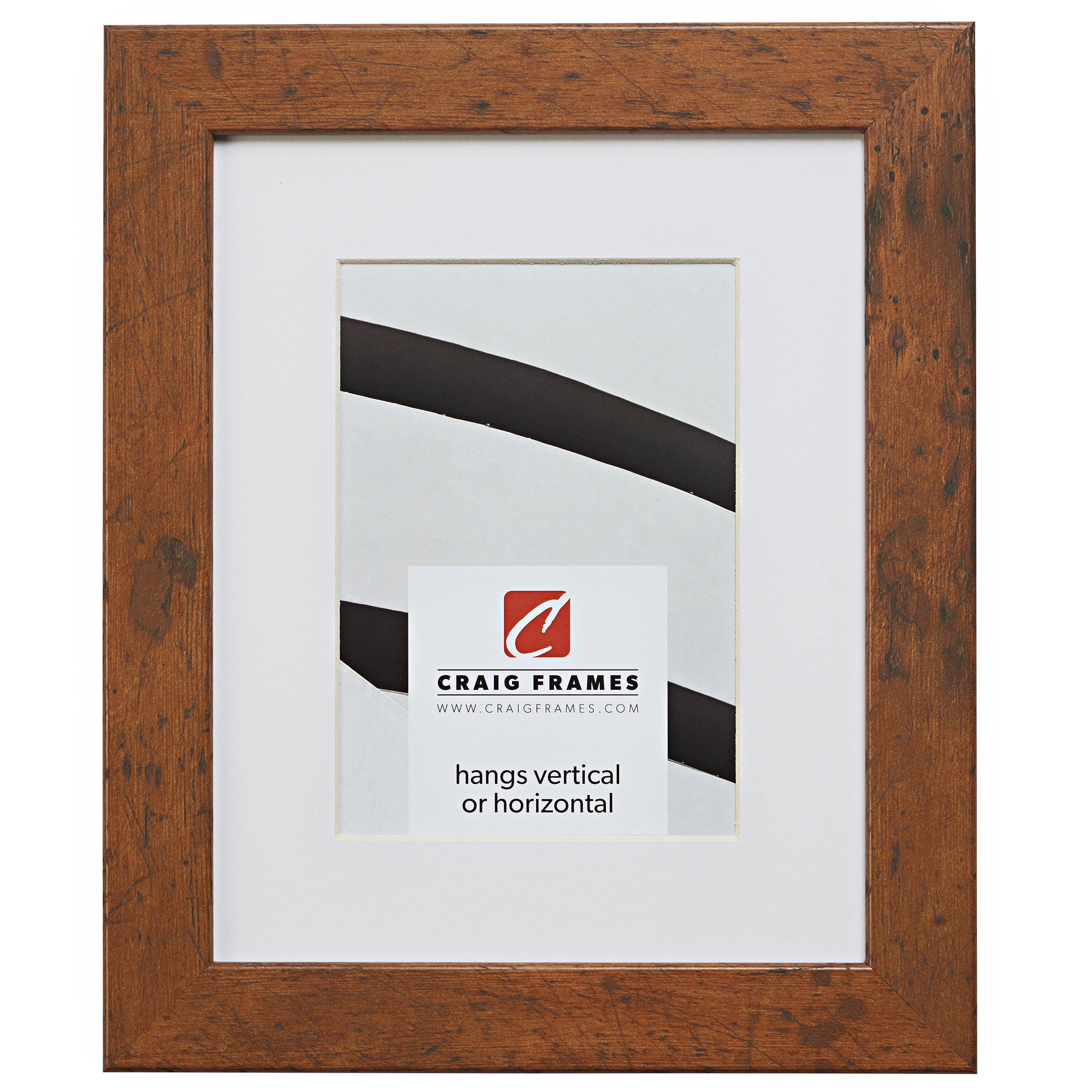Craig Frames 26011 18x24 inch Light Walnut Brown Picture Frame Matted for a 12x18 Photo