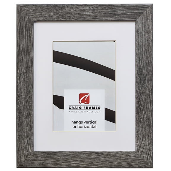 Craig Frames 26030 12x36 inch Gray Barnwood Picture Frame Matted for an 8x32 Photo
