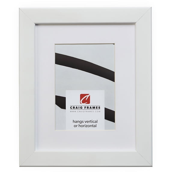 Craig Frames 26267 16x22 inch White Satin Picture Frame Matted for a 12x18 Photo