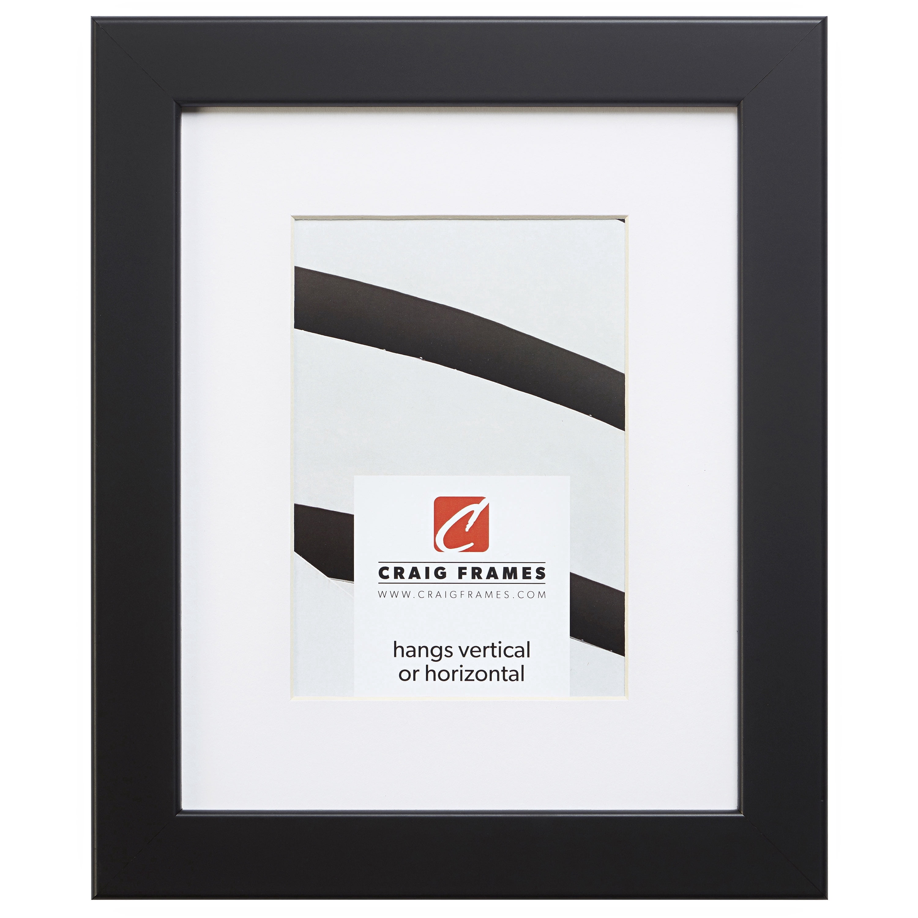 Craig Frames 26273 22x28 inch Black Satin Picture Frame Matted for an 18x24 Photo