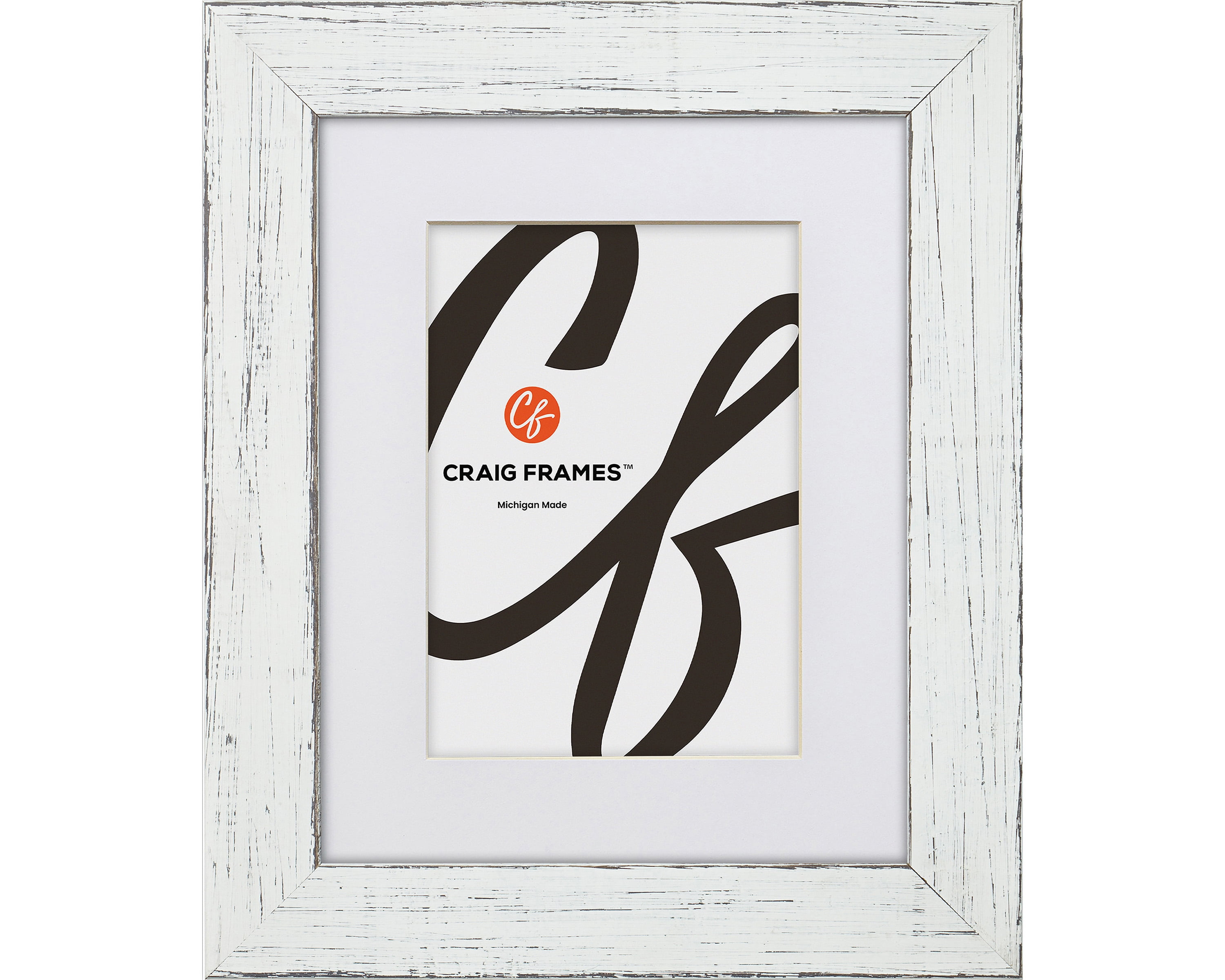 Craig Frames 30x40 inch Rustic Barnwood White Picture Frame Matted for a 24x36 Photo