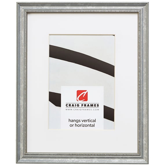 Craig Frames 314SI 16x24 inch Ornate Silver Picture Frame Matted for a 12x18 Photo