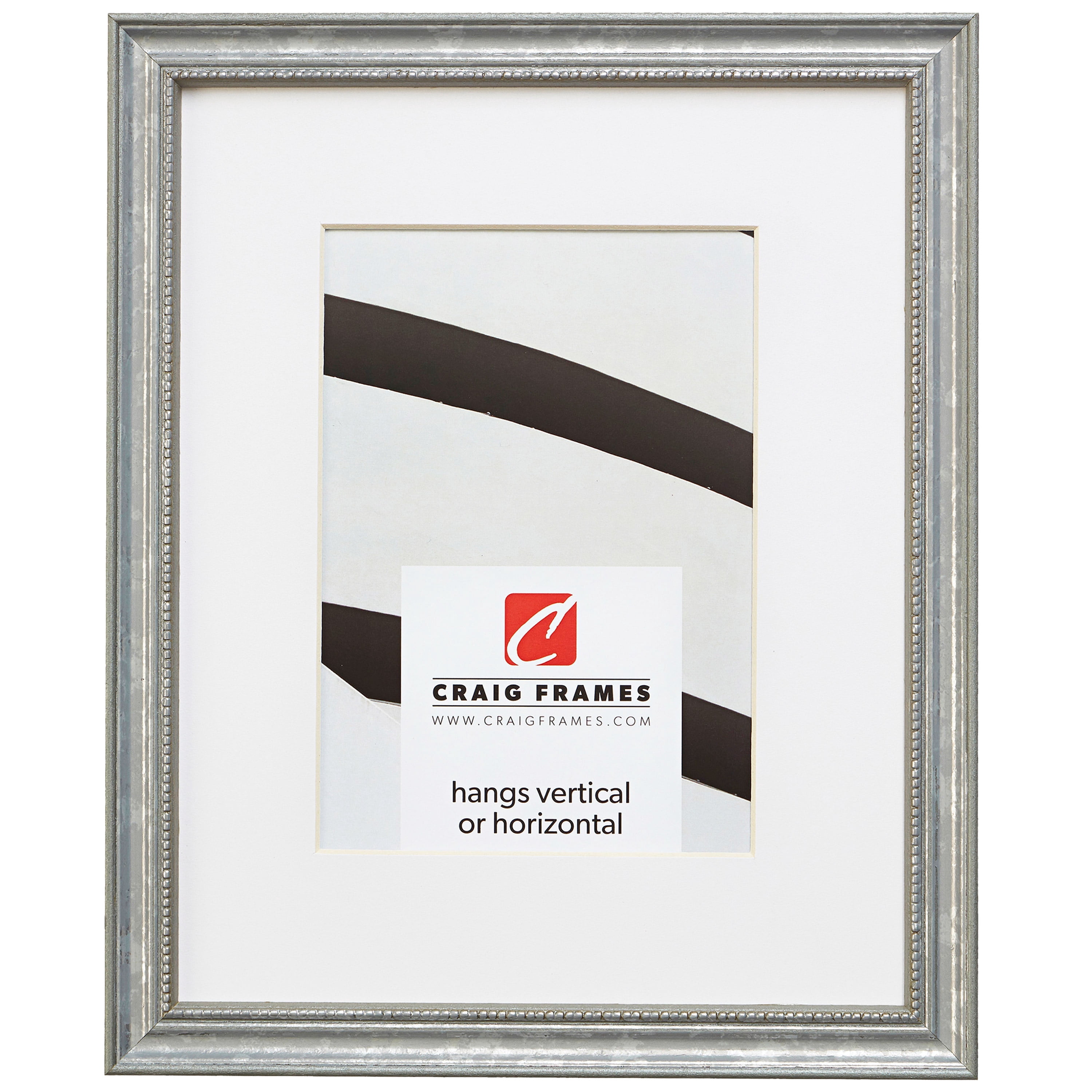 Craig Frames 314SI 18x24 inch Ornate Silver Picture Frame Matted for a 12x18 Photo