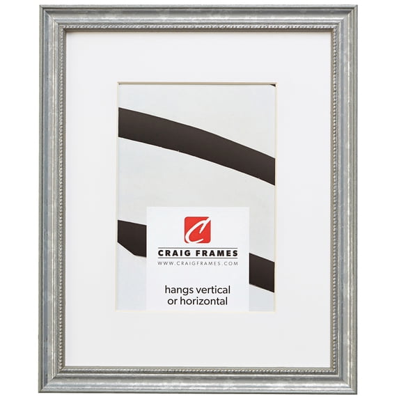 Craig Frames 314SI 20x27 inch Ornate Silver Picture Frame Matted for a 16x24 Photo