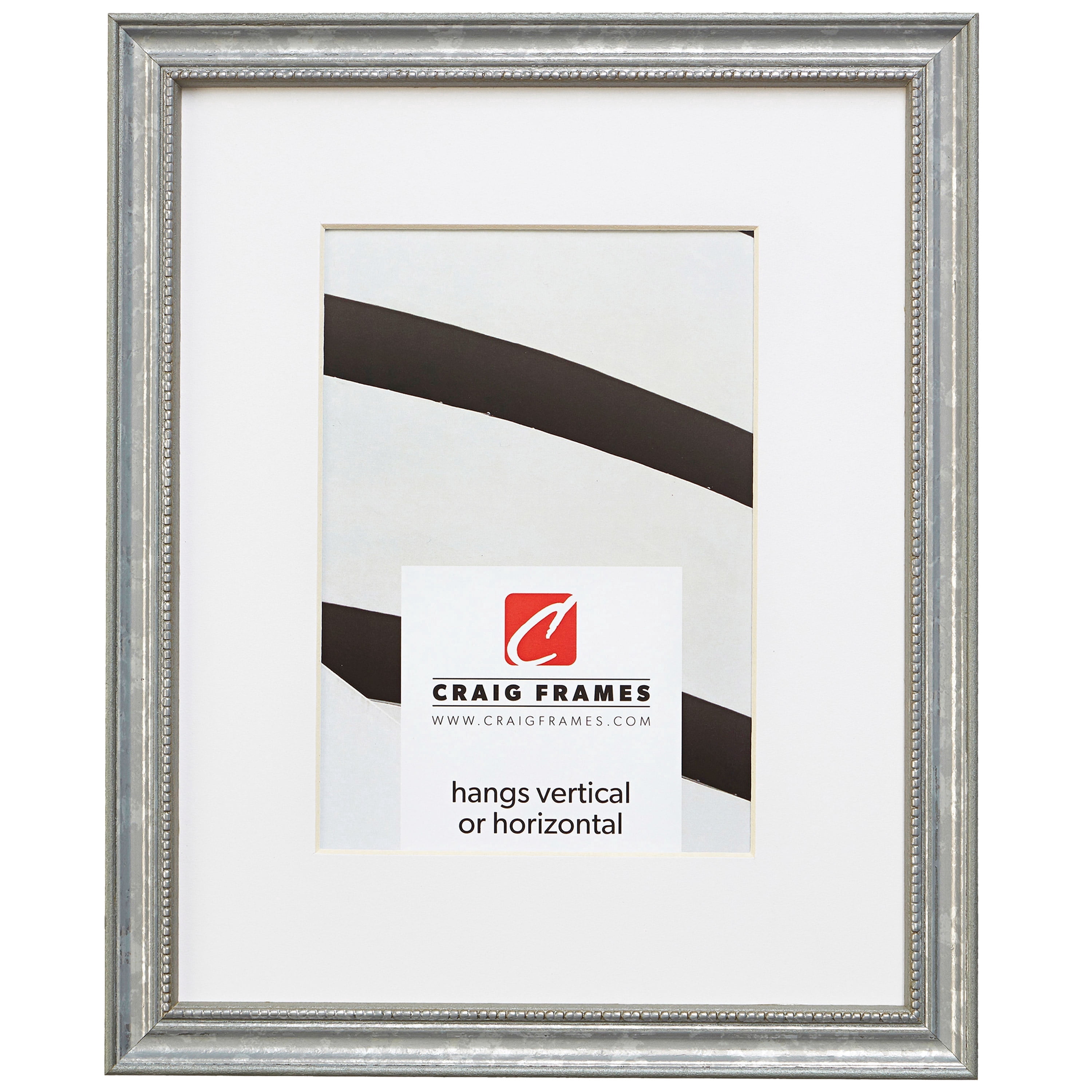 Craig Frames 314SI 22x28 inch Ornate Silver Picture Frame Matted for an 18x24 Photo