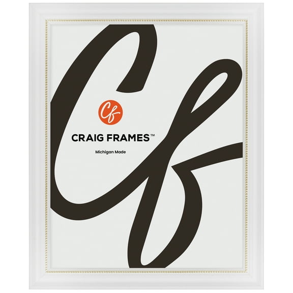 Craig Frames 314WG, Ornate White and Gold Picture Frame, 15 x 22 Inch