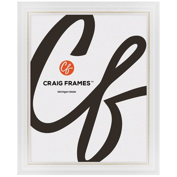 Craig Frames 314WG, Ornate White and Gold Picture Frame, 24 x 36 Inch