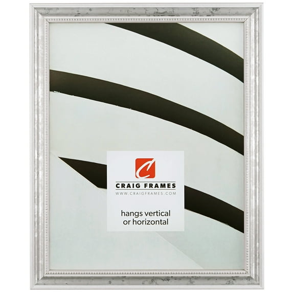 Craig Frames 314WH, 14x20 inch Ornate Picture Frame, White and Silver