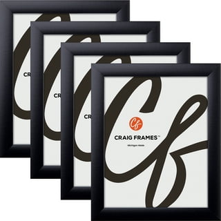 Seven Piece Black Picture Frame Set, White Display Mats 500FSET01S07Z  Gallery Wall Frame Set, Craig Frames, Matted Wall Collage Frames 