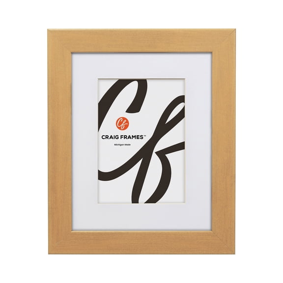 Craig Frames 5x7 inch Gold Picture Frame Matted for a 4x6 Photo