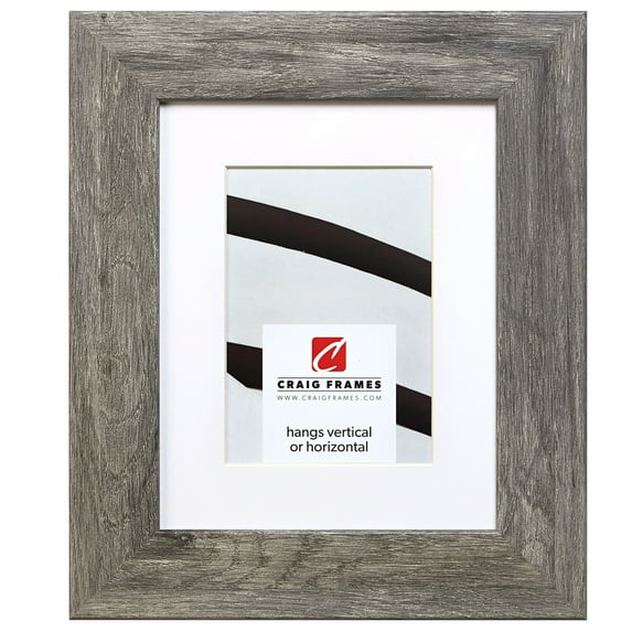 Craig Frames 74030 19x25 inch Faux Gray Barnwood Picture Frame Matted for a 14x20 Photo