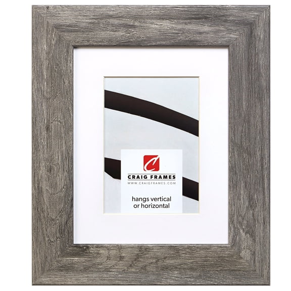 Craig Frames 74030 22x28 inch Faux Gray Barnwood Picture Frame Matted for an 18x24 Photo
