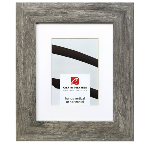 Craig Frames 74030 22x28 inch Faux Gray Barnwood Picture Frame Matted for an 18x24 Photo