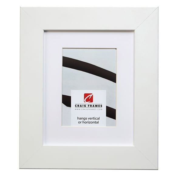 Craig Frames 74267 12x18 inch Satin White Picture Frame Matted for a 10x13 Photo